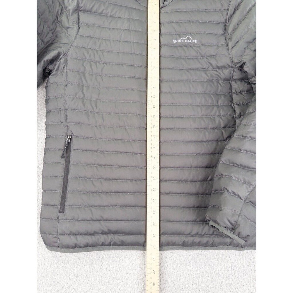 Eddie Bauer Jacket Small Mens Gray Eb650 Down Puffer Blue Full Zip Coat Outdoors - Picture 9 of 11